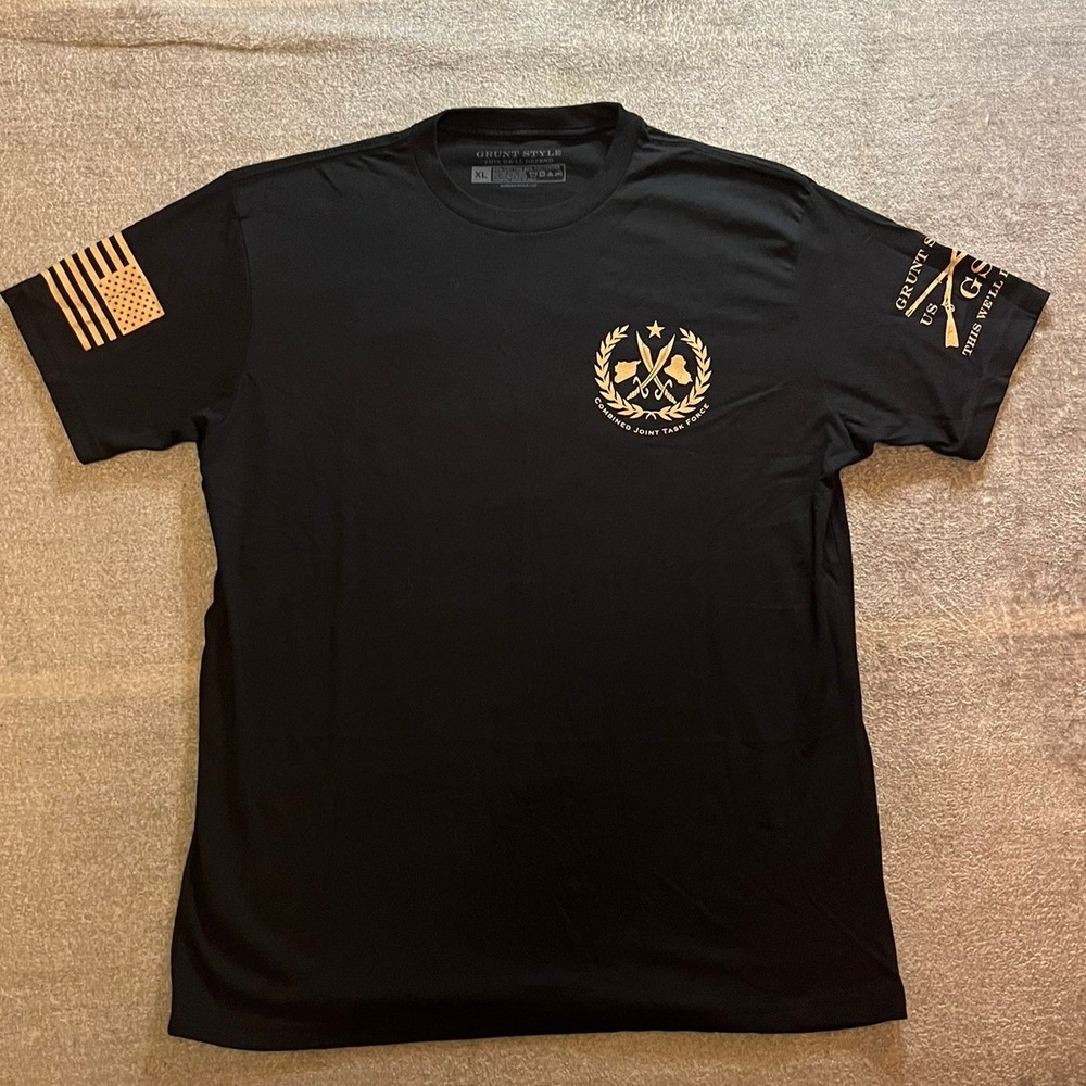 Grunt Style Operation Inherent Resolve Graphic T-Shirt Mens XL Black Military